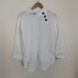 Zara White Blouse with Button Accents